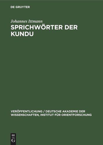 Sprichwörter der Kundu: (Kamerun)