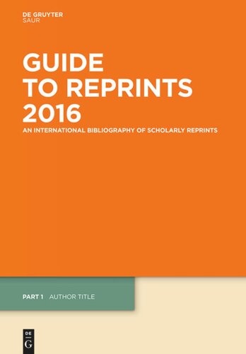 Guide to Reprints: 2016 Author Title and Subject Guide