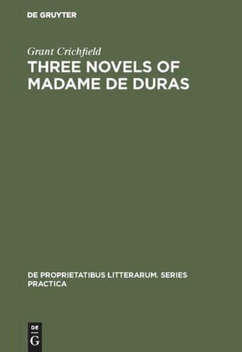 Three novels of Madame de Duras: Ourika, Edouard, Olivier