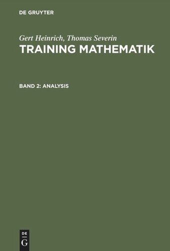 Training Mathematik: Band 2 Analysis
