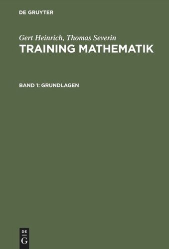 Training Mathematik: Band 1 Grundlagen