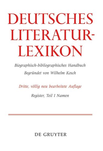 Deutsches Literatur-Lexikon: Register, Teil I Namen