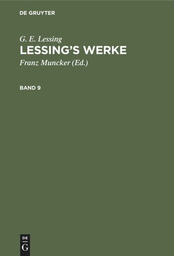 Lessing’s Werke: Band 9