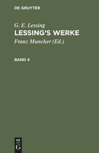 Lessing’s Werke: Band 4