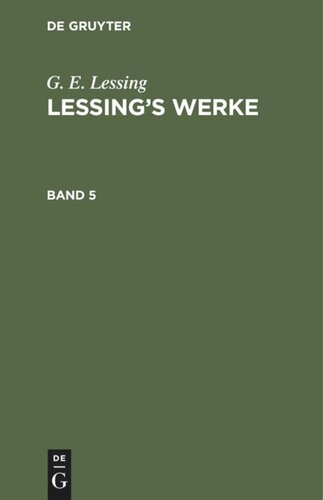 Lessing’s Werke: Band 5