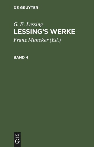 Lessing’s Werke: Band 4