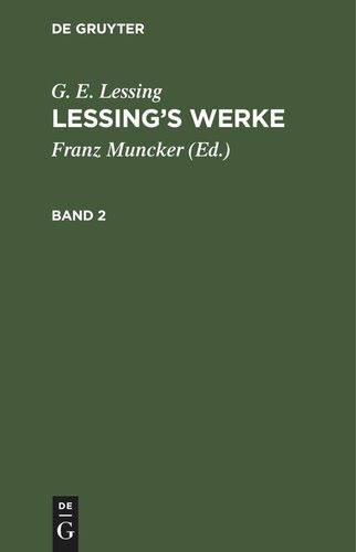 Lessing’s Werke: Band 2