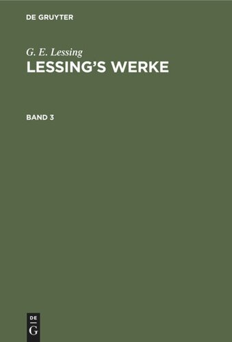 Lessing’s Werke: Band 3