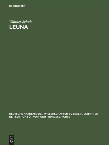 Leuna: Ein germanischer Bestattungsplatz der spätromischen Kaiserzeit