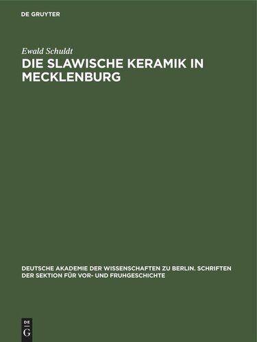Die slawische Keramik in Mecklenburg