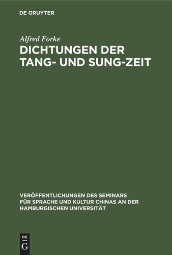 Dichtungen der Tang- und Sung-Zeit: Chinesischer Text