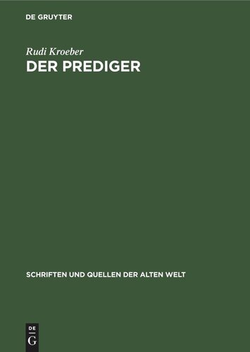 Der Prediger: Hebräisch und Deutsch