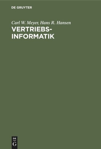 Vertriebsinformatik: Ein Lehr- und Handbuch