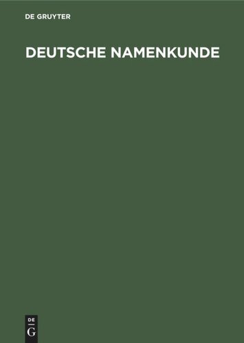 Deutsche Namenkunde: Unsere Familiennamen