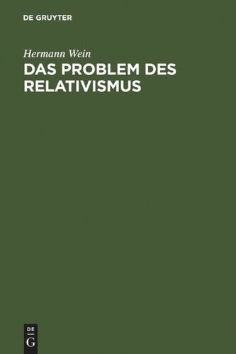 Das Problem des Relativismus: Philosophie im Übergang zur Anthropologie
