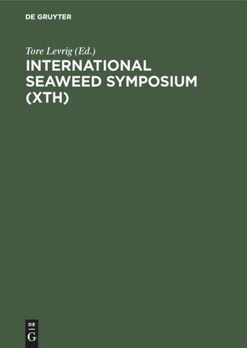 International Seaweed Symposium (Xth): Proceedings, Göteborg, Sweden, August 11–15, 1980