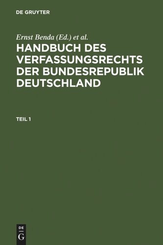 Handbuch des Verfassungsrechts der Bundesrepublik Deutschland: Studienausgabe