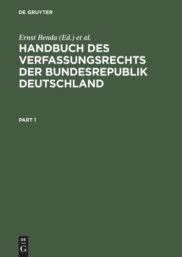 Handbuch des Verfassungsrechts der Bundesrepublik Deutschland