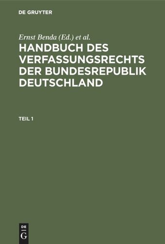 Handbuch des Verfassungsrechts der Bundesrepublik Deutschland: Studienausgabe