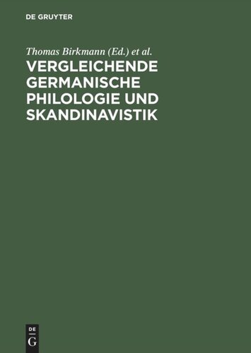 Vergleichende Germanische Philologie und Skandinavistik: Festschrift für Otmar Werner