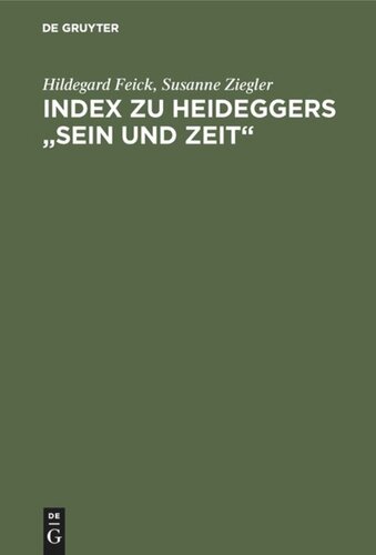 Index zu Heideggers 