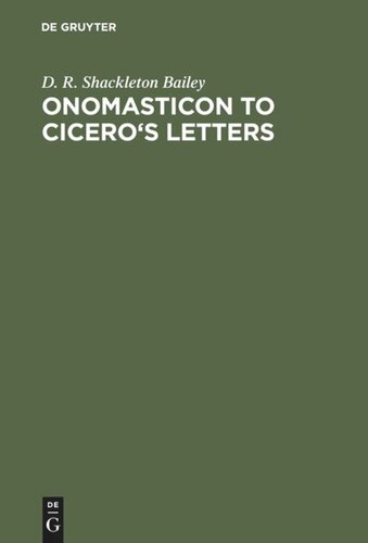 Onomasticon to Cicero's Letters