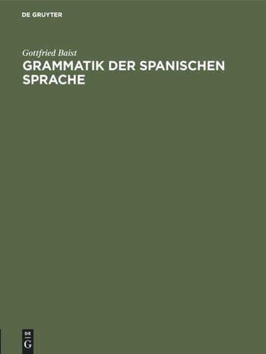 Grammatik der spanischen Sprache