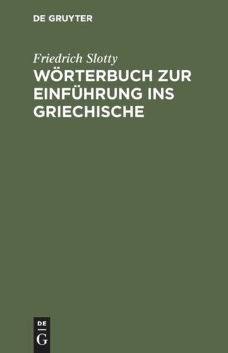 Wörterbuch zur Einführung ins Griechische