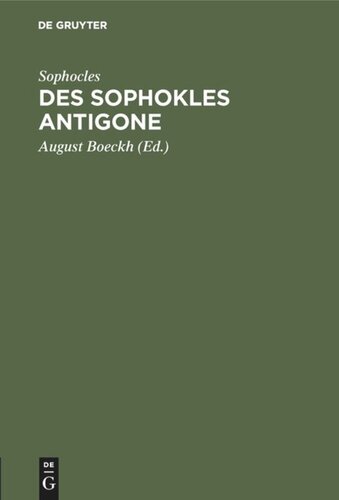 Des Sophokles Antigone