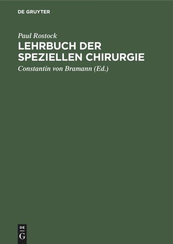 Lehrbuch der speziellen Chirurgie