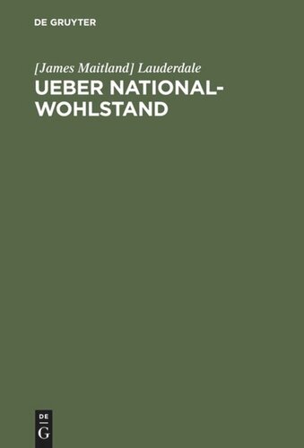 Ueber National-Wohlstand
