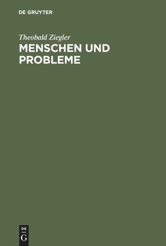 Menschen und Probleme: Reden, Vorträge und Aufsätze
