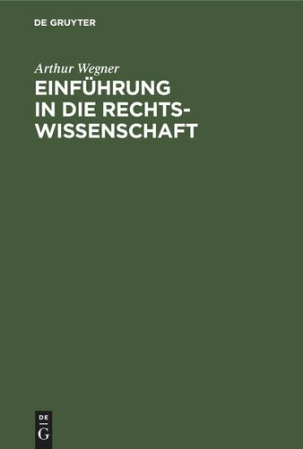 Einführung in die Rechtswissenschaft