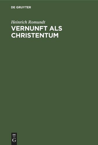 Vernunft als Christentum