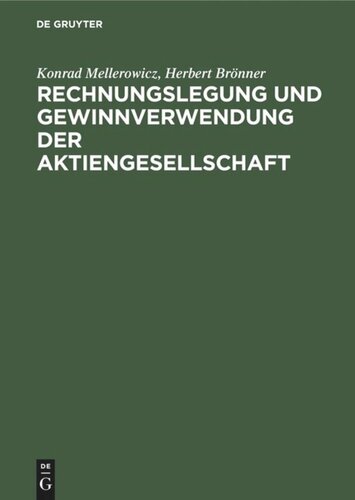 Rechnungslegung und Gewinnverwendung der Aktiengesellschaft
