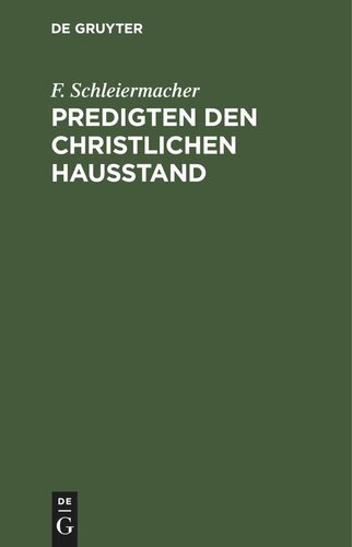 Predigten den christlichen Hausstand