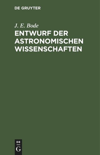 Entwurf der astronomischen Wissenschaften