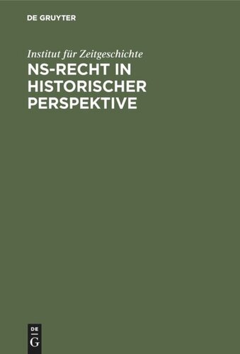 NS-Recht in historischer Perspektive