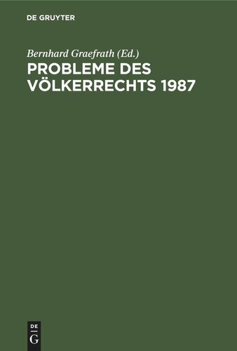 Probleme des Völkerrechts 1987
