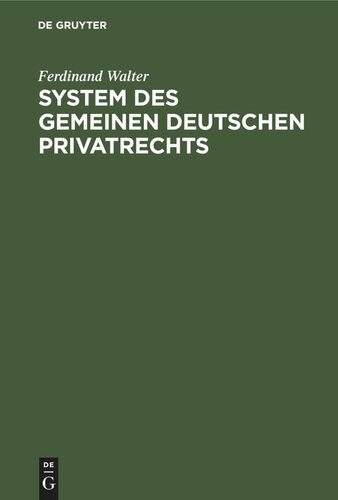 System des gemeinen deutschen Privatrechts