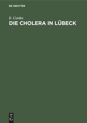 Die Cholera in Lübeck