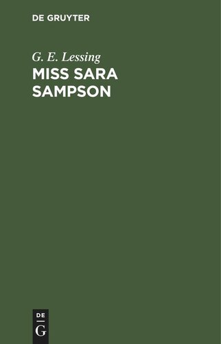 Miss Sara Sampson: Ein Trauerspiel in fünf Aufzügen