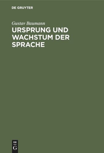 Ursprung und Wachstum der Sprache