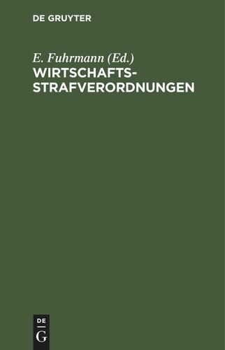 Wirtschaftsstrafverordnungen