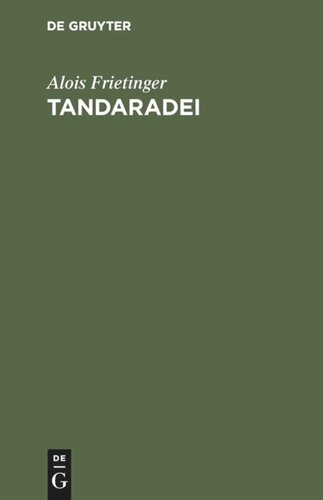 Tandaradei: Ein Vers- und Geschichtenbuch