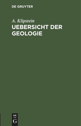 Uebersicht der Geologie: Zum Behuf seiner Vorlesungen