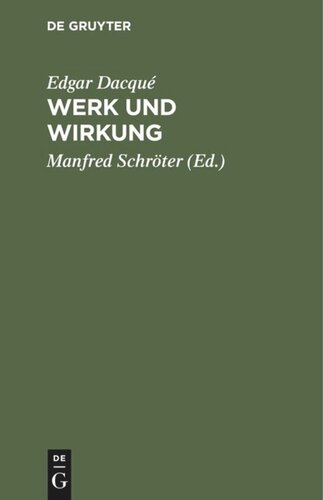 Werk und Wirkung: Eine Rechenschaft