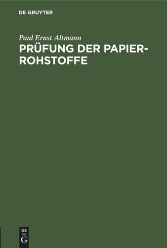 Prüfung der Papier-Rohstoffe