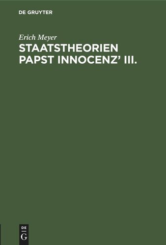 Staatstheorien Papst Innocenz’ III.