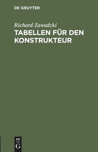 Tabellen für den Konstrukteur